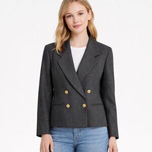 Brooks Brothers Vintage Gray double breasted womens blazer size 8 NWT